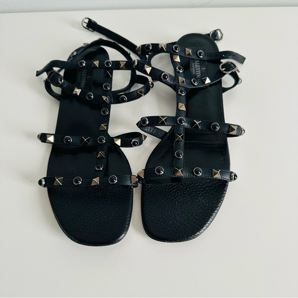 Valentino Black Studded Sandals